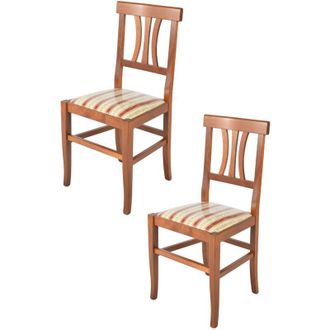 Tommychairs Tommychairs 2 Sillas Artemisia en haya nogal claro asiento en tela lisere