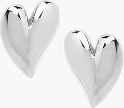Yoj Mini Heart Stud Earrings in Silver at Nordstrom