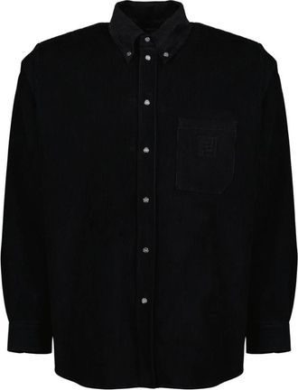 Fendi Casual Shirts, male, Black, Size: L Needlecord Shirt