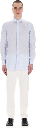 Barba Cult Line Linen Tailored Stripe Shirt