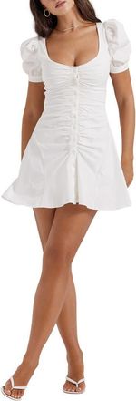House of CB Hameda Puff Sleeve Minidress in White at Nordstrom, Size X-Large