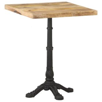 Berkfield Home Bistro Table 60x60x77 cm Rough Mango Wood in Brown | Size: 60 x 60 x 77 cm