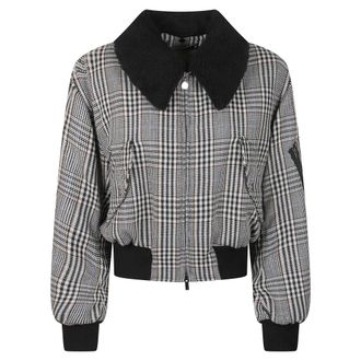 Stella McCartney Jassen, Dames, Veelkleurig, S, Wol, Bomberjack met pluche kraag