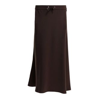 Herno Gonna in Cr&ecirc;pe Satin Opaco - - Skirts - Donna - Marrone - L