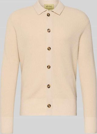 FTC Regular Fit Strickjacke mit Kaschmir-Anteil in Beige, Gr&ouml;&szlig;e 48