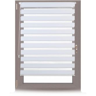 Relaxdays Relaxdays - 2 Estores Dobles De Sujeci&oacute;n Fija, Sin Taladrar, De Tela, 110 X 150 Cm, Blanco