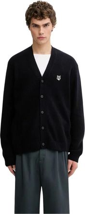 Maison Kitsun&eacute; Truien & Vesten, Heren, Blauw, M, Wol, Fox Head Lamswol Comfort Vest