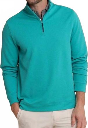 Southern Tide Schooner Quarter Zip Top In Spruce Shade