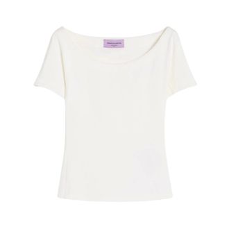 Max Mara Dames, Tops, Wit, Maat: M Katoen