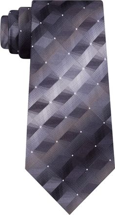 Van Heusen Mens 3-D Geometric Tonal Silk Tie Black Size Regular