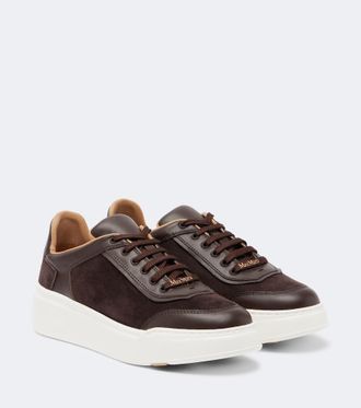 Max Mara Zapatillas con plataforma de ante y piel