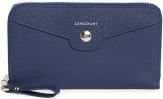 Longchamp Go Zip-Around Leather Wallet in Navy at Nordstrom Rack