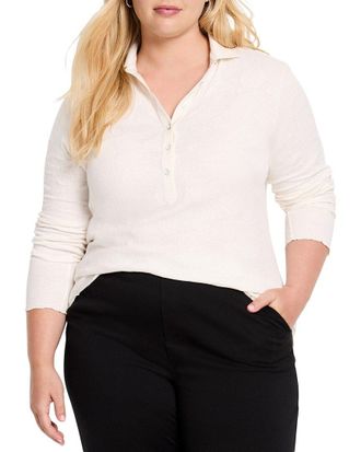 Nic+Zoe Nic+Zoe Plus Lace Knit Collared Top