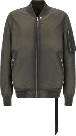 Rick Owens Grey Solid Bomber Jacket