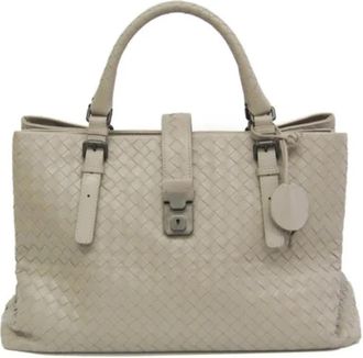 Bottega Veneta Tweedehands leren handtassen - Dames - Vintage Handtas - Grijs - ONE Size - Leer - Vintage