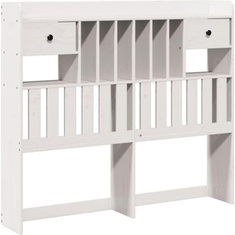 vidaXL Headboard with Storage White 135 cm Solid Wood Pine Vidaxl