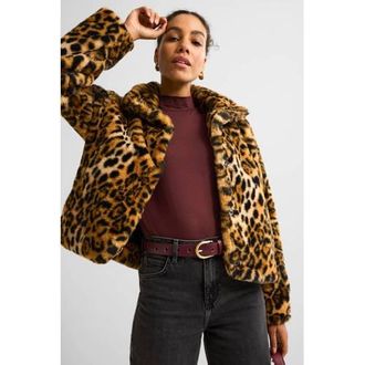 Ruby+Ed faux fur jas panterprint