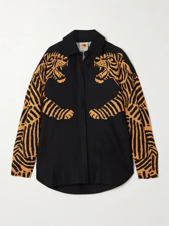 Farm Rio Camicia In Twill Stampato - Nero