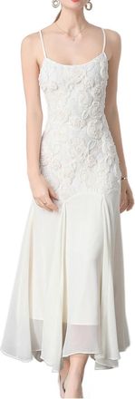 Generic Romantic Rose Appliqu&eacute; Mermaid Gown Dresses Spaghetti Strap Chiffon Evening Dress for Weddings & Proms