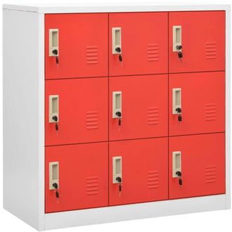 vidaXL Vidaxl - Armadietto a Chiave Grigio Chiaro e Rosso 90x45x92,5 cm Acciaio