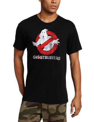 Mad Engine Ghostbusters Mens Logo to Go T-Shirt, Black, Large