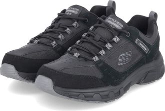 Skechers Mens Oak Canyon Rydell Trekking Low Cut Shoes, Black Suede/Synthetic/Blue Trim, 9.5 UK