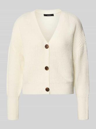 Vero Moda Oversized Strickjacke mit V-Ausschnitt Modell LEA in Weiss, Gr&ouml;&szlig;e XL
