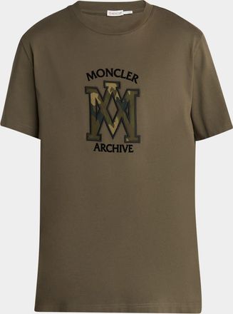 Moncler Mens Camouflage Logo Crewneck T-Shirt