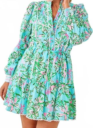 Lilly Pulitzer Arletta Mini Long Sleevedress In Multi Sun Of A Bun