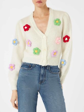 MC2 Saint Barth Woman Brushed Cropped Cardigan With Puff Sleeves