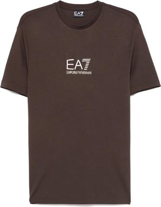 Emporio Armani T-shirt girocollo in jersey - Marrone