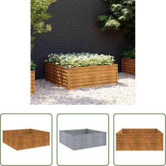 vidaXL Fioriera in acciaio corten - Fioriera Rialzata da Giardino 100x100x36 cm in Acciaio Corten