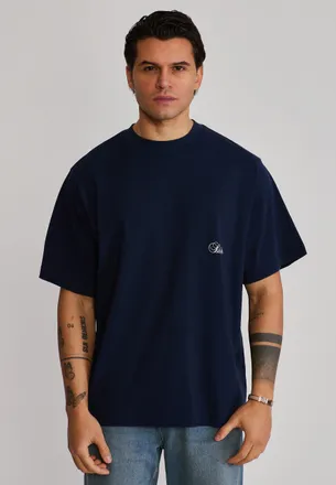Siksilk Mens Navy Oversized T-Shirt XXL