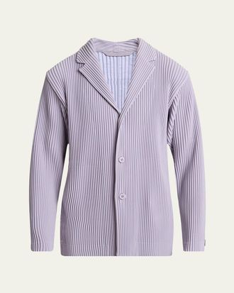 Homme Pliss&eacute; Issey Miyake Mens Pleated Single-Breasted Sport Coat