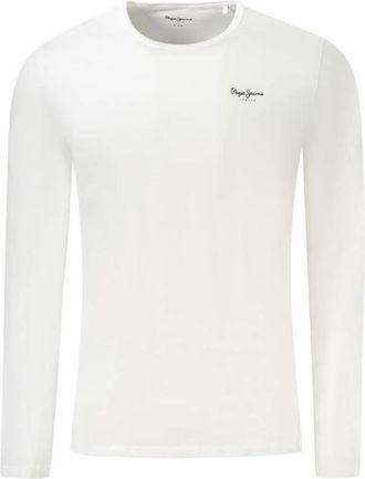 Pepe Jeans London Tops met lange mouwen - Heren - Longsleeves - Wit - M - Katoen - Tops
