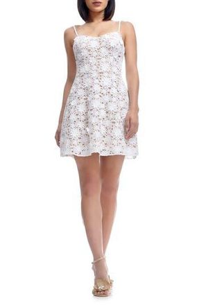Dress The Population Ayla Floral Embroidered Minidress in White at Nordstrom Rack, Size Xx-Large
