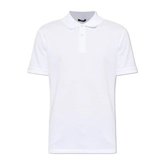 Balmain Polo Shirts, male, White, Size: 2XL Cotton Polo Shirt with Embroidered Logo