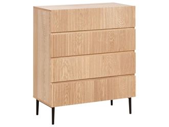 Beliani C&oacute;moda de 4 cajones fresno natural