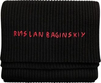 Ruslan Baginskiy Sciarpa in lana con monogramma ricamato - - Accessories - Donna - Nero - ONE SIZE