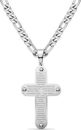 Edforce Mens Cross Pendant Necklace in Silver at Nordstrom Rack