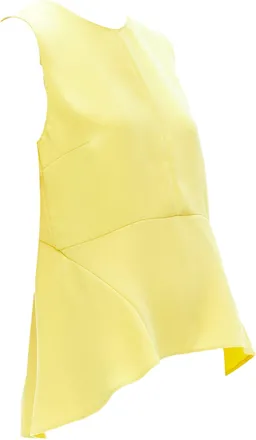 Marni canary darted high low peplum sleeveless top