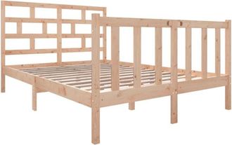 vidaXL Estructura De Cama De Madera Maciza De Pino 140x190 Cm Vidaxl