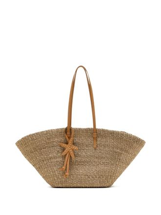 Poolside starfish-embellished woven tote bag - women - Straw - One Size - Neutrals