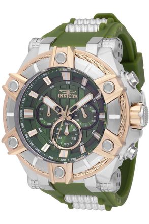 Invicta Bolt 49809 Heren Horloge - Quartz Uurwerk - Roestvrij Staal met groene Wijzerplaat - 52mm