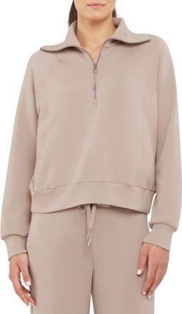 Spanx AirEssentials Half Zip Sweatshirt in Ashwood at Nordstrom, Size Large