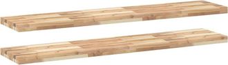 vidaXL Floating Shelves 2 pcs 120x30x4 cm Untreated Solid Wood Acacia vidaXL