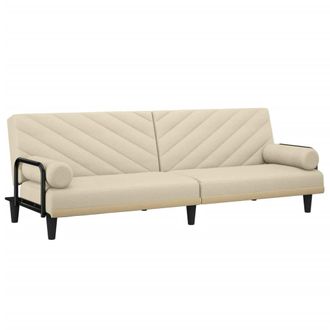vidaXL Sof&aacute; Cama Con Reposabrazos Tela Color Crema Vidaxl