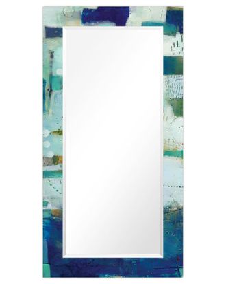 Empire Art Direct Crorerectangular Beveled Mirror On Free Floating Printed Tempered Art Glass
