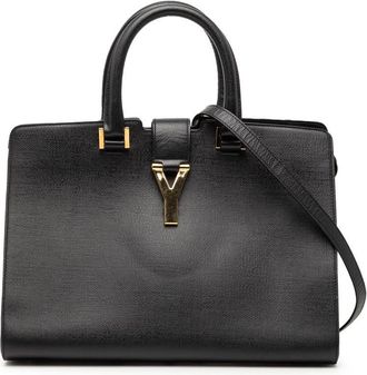 Saint Laurent Pre-owned Saint Laurent Small Textured Leather Cabas Chyc Satchel Ladies FLY370697 0914