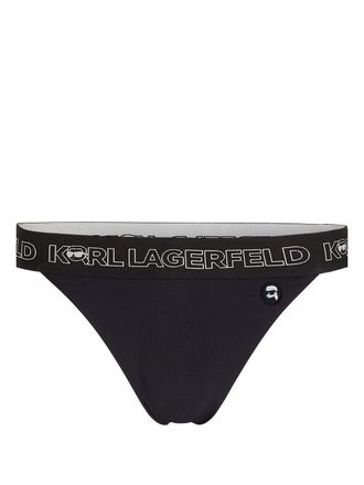 Karl Lagerfeld Ikon bikini bottoms - women - Recycled Polyamide/Spandex/Elastane - L - Black